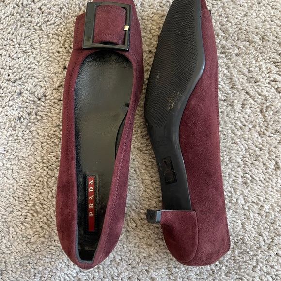 Prada Pumps 4096 Big Buckle Kitten Heels Womens 37 - Picture 2 of 5